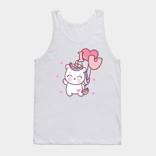 Cute Kawaii i love you unicorn birthday Tank Top